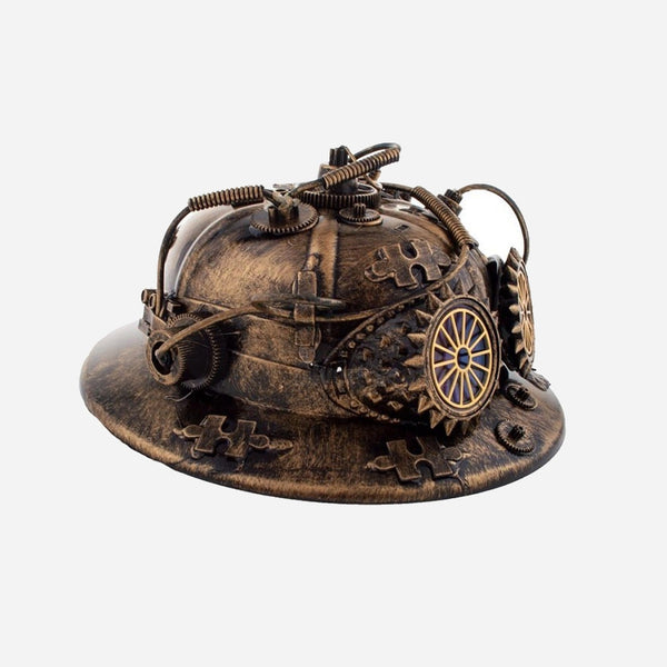Casque mineur steampunk bronze adulte