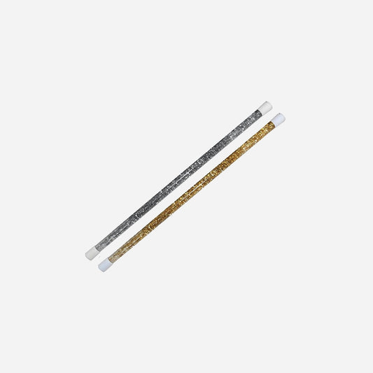 Bâton majorette paillettes avec liquide assorti 46 cm