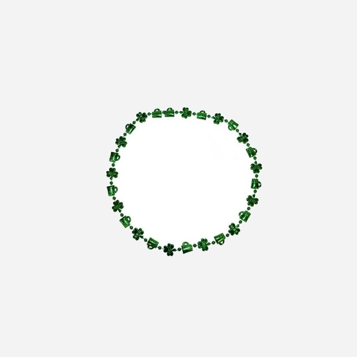 Collier avec motifs trèfles & canettes Saint Patrick vert fantaisie