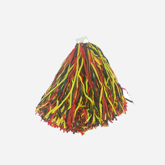 Paire de pompons avec anneaux rouge noir jaune Allemagne Belgiqu