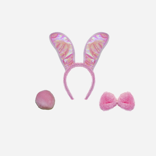 Set de déguisement lapin Bunny's rose 3 pièces