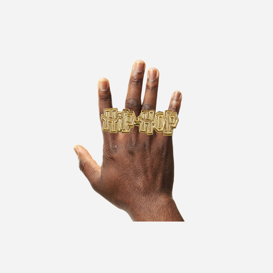 Bague motif Hip Hop or adulte 9.5x3.5 cm