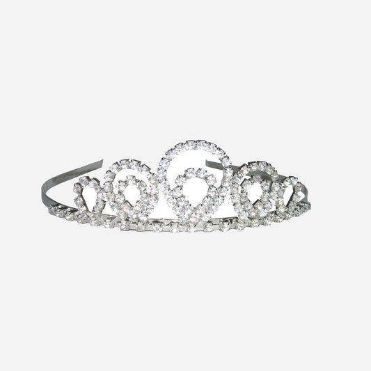 Diadème avec faux diamants argent