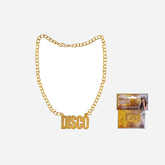 Collier métallique doré disco fantaisie