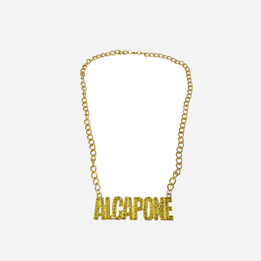 Collier métallique doré al capone fantaisie