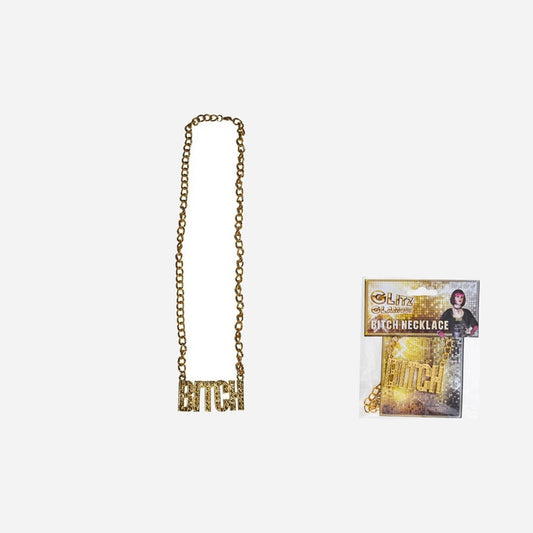 Collier métallique bitch doré fantaisie