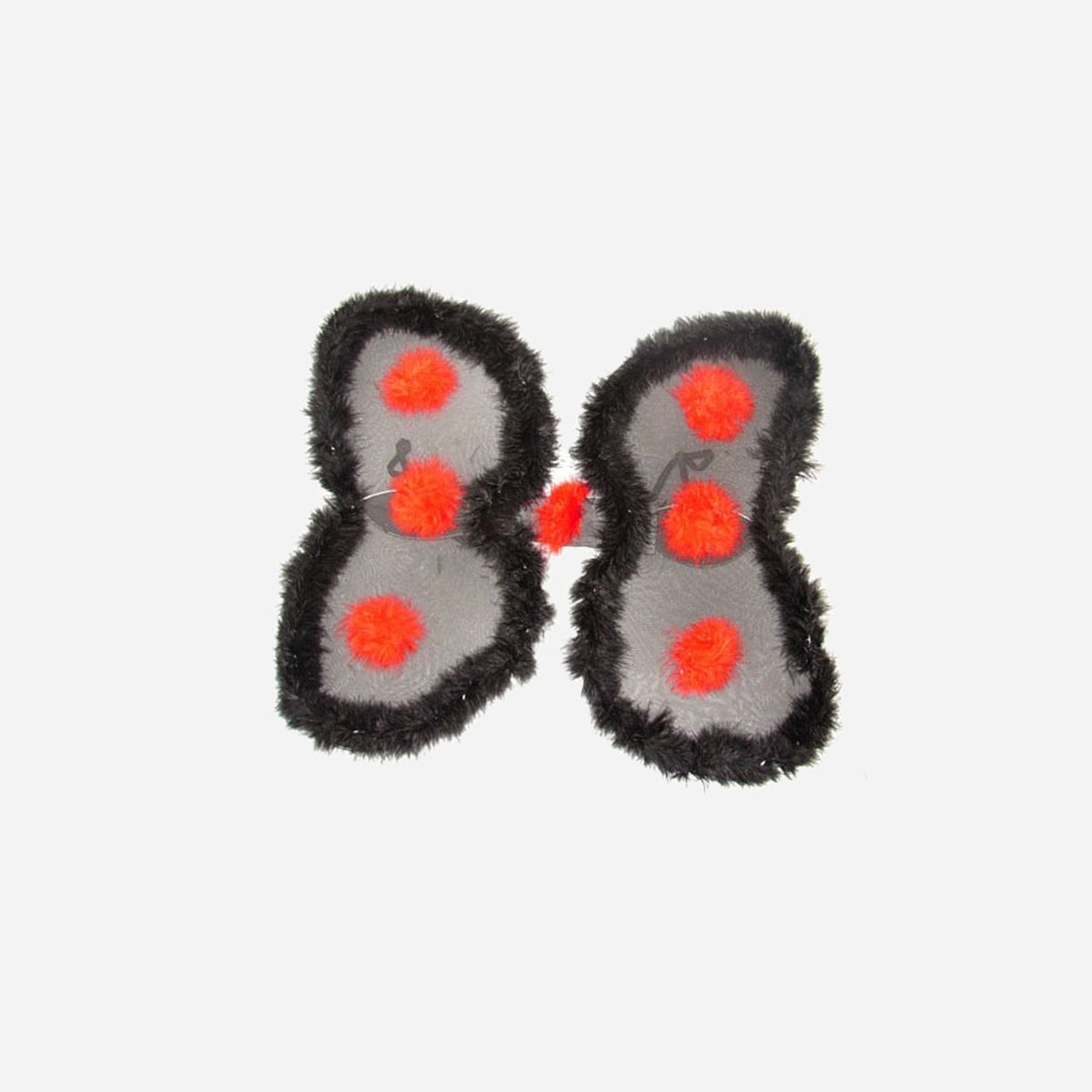 Ailes de coccinelle avec plumes noir & rouge 54 cm