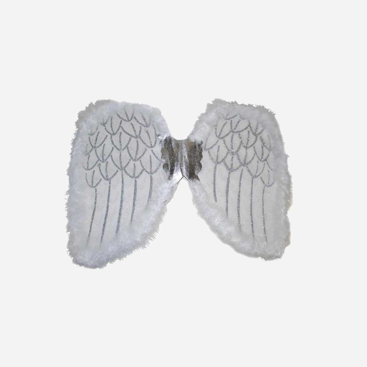 Ailes d'ange avec fourrure et strass blanc 40 cm