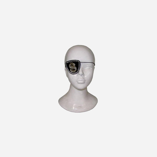 Cache oeil de pirate avec strass & dollar