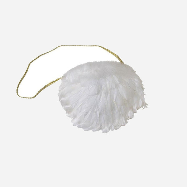Sac à main d'ange à plumes blanc