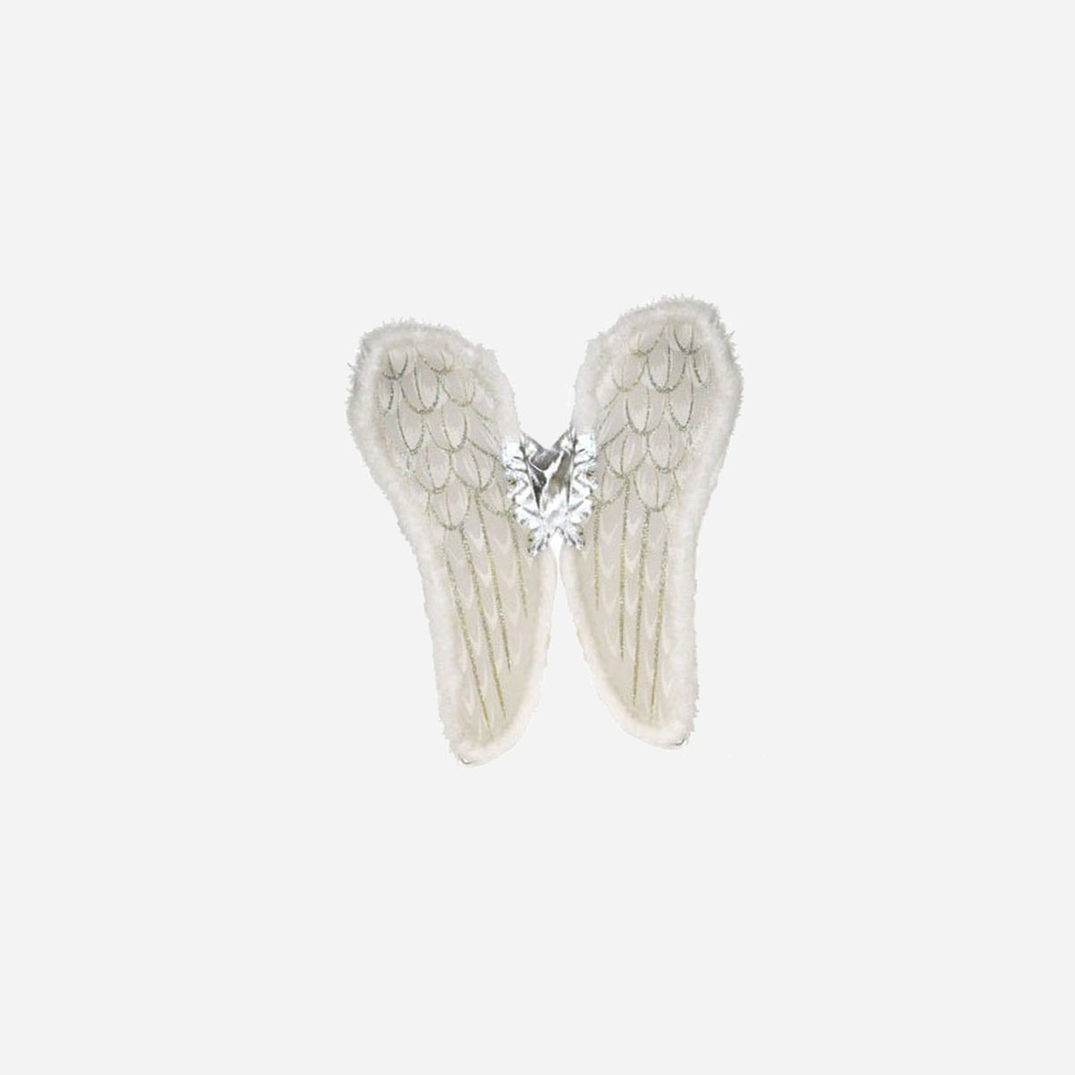 Ailes d'ange avec fausse fourrure blanc 80 cm