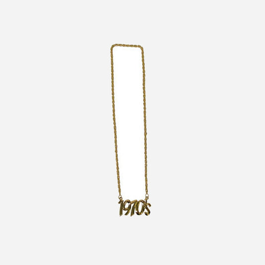 Collier métallique doré 1970's fantaisie
