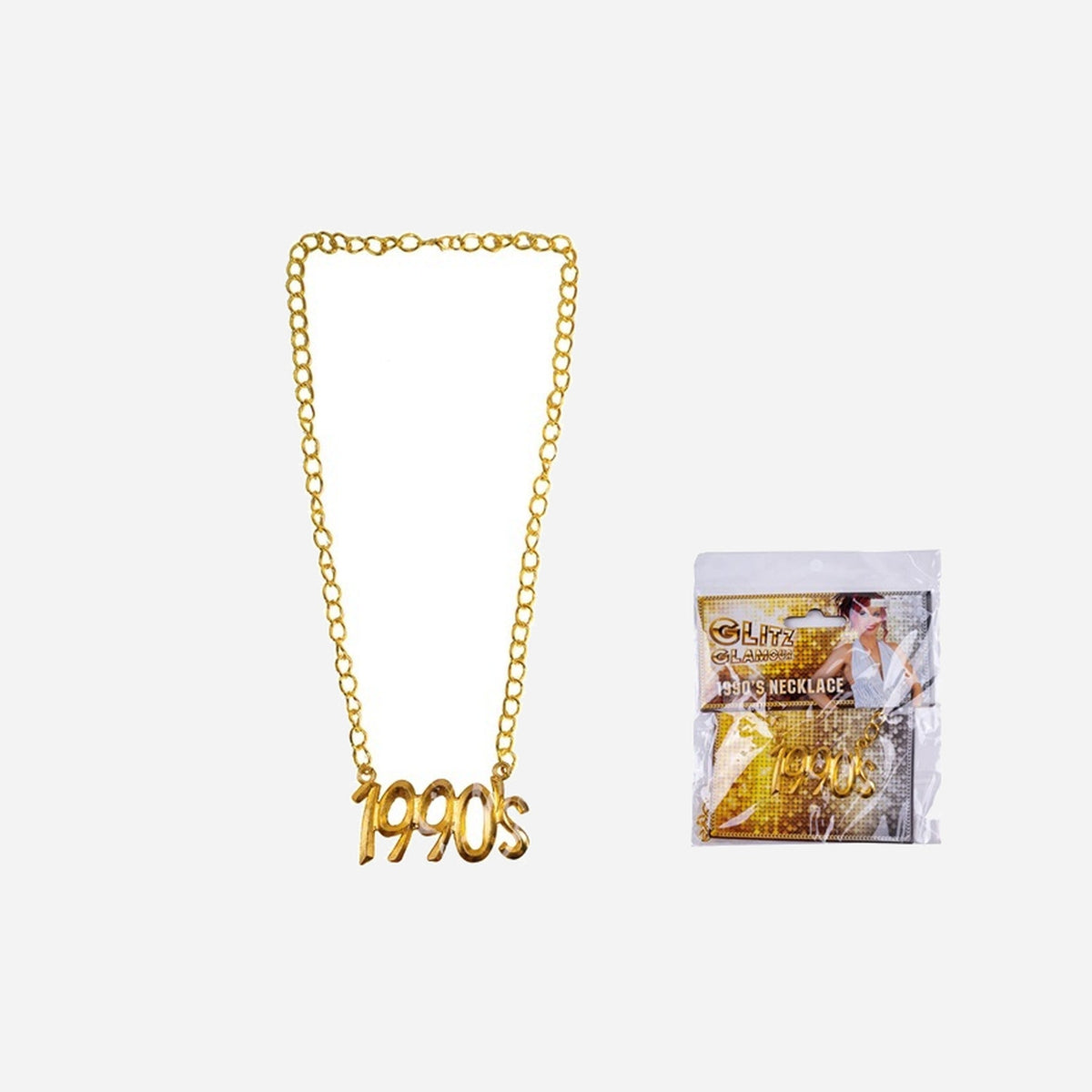 Collier métallique doré 1990's fantaisie