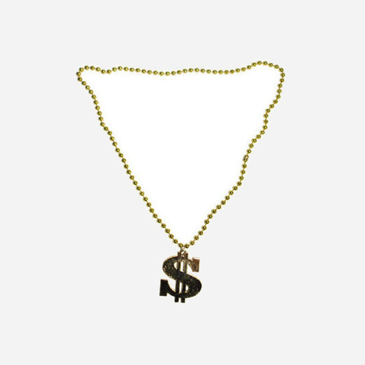 Collier dollar en plastique or new fantaisie