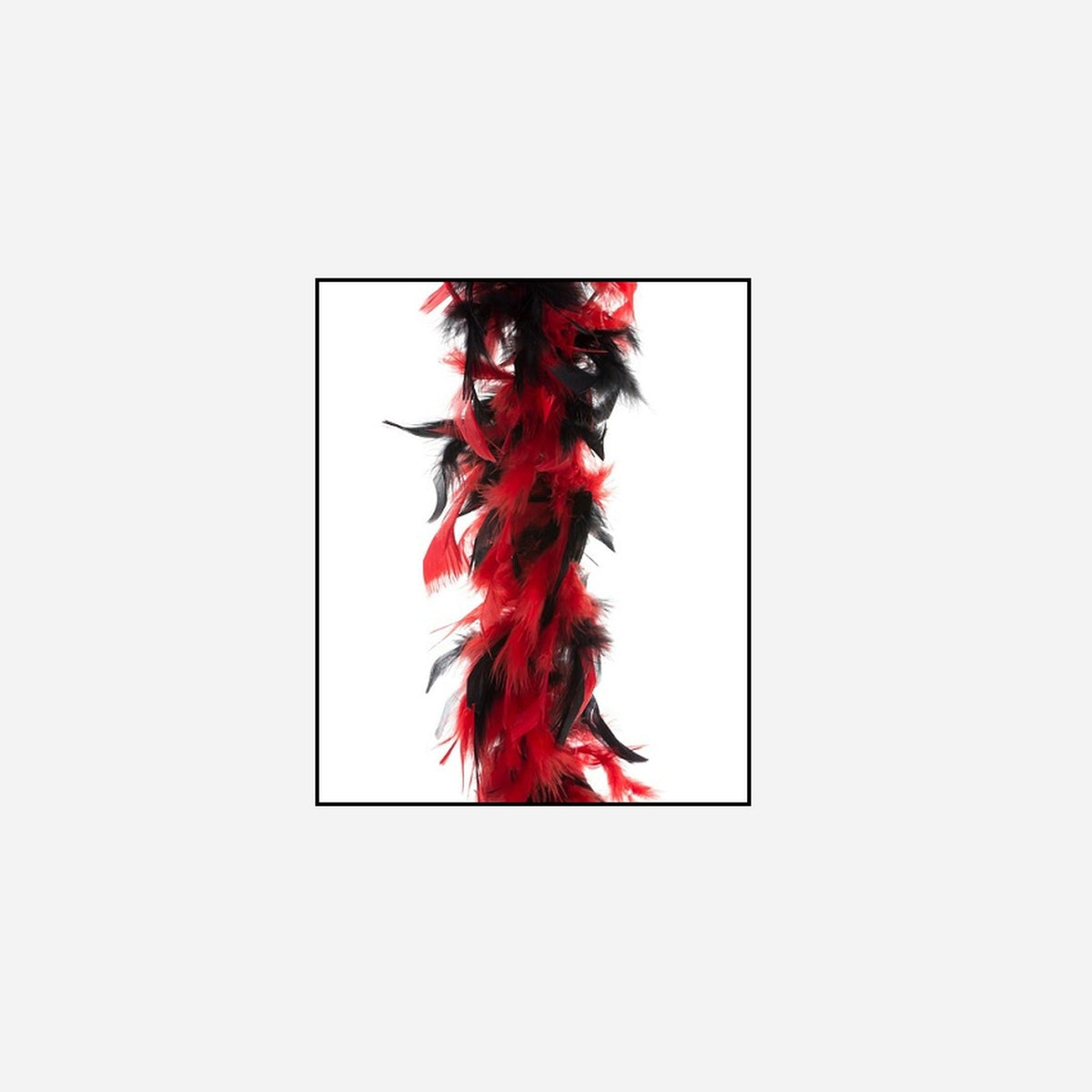 Boa 50 g rouge & noir 1,9 m en plumes