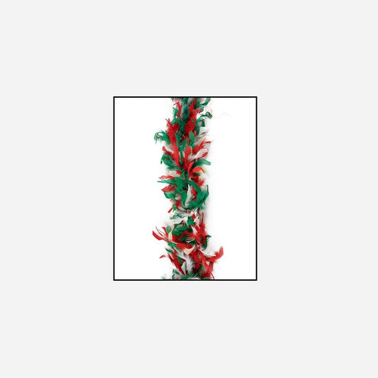 Boa 50 g italie vert rouge & blanc 2 m en plumes