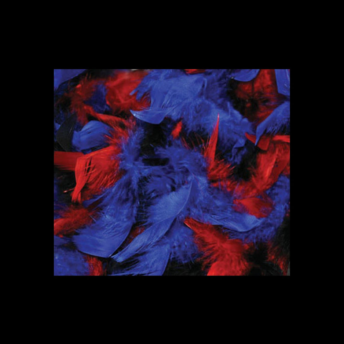 Boa 50 g noir bleu & rouge 1,9 m en plumes
