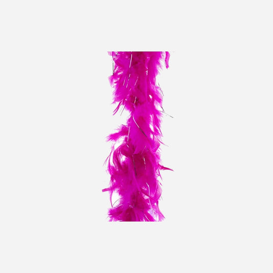 Boa 50 g fuchsia & argent 1,9 m en plumes