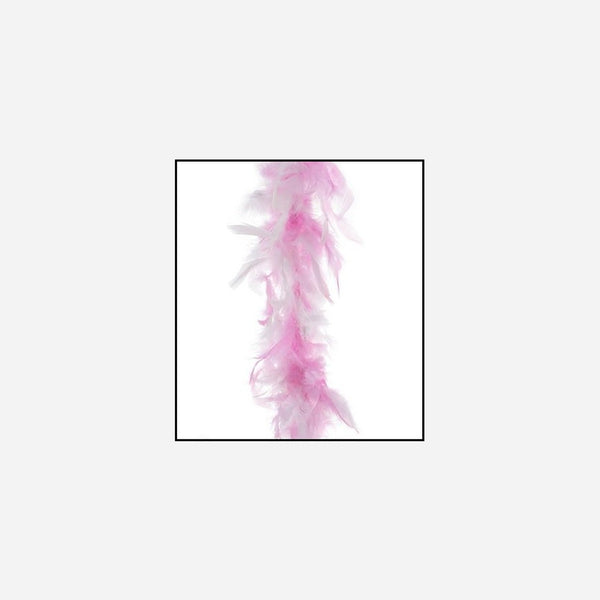 Boa 45 g rose clair & blanc 2 m en plumes