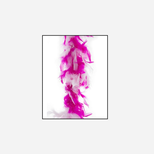 Boa 50 g fuchsia & blanc 1,9 m en plumes