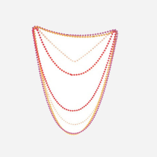Collier boules de couleurs 72 cm or fantaisie