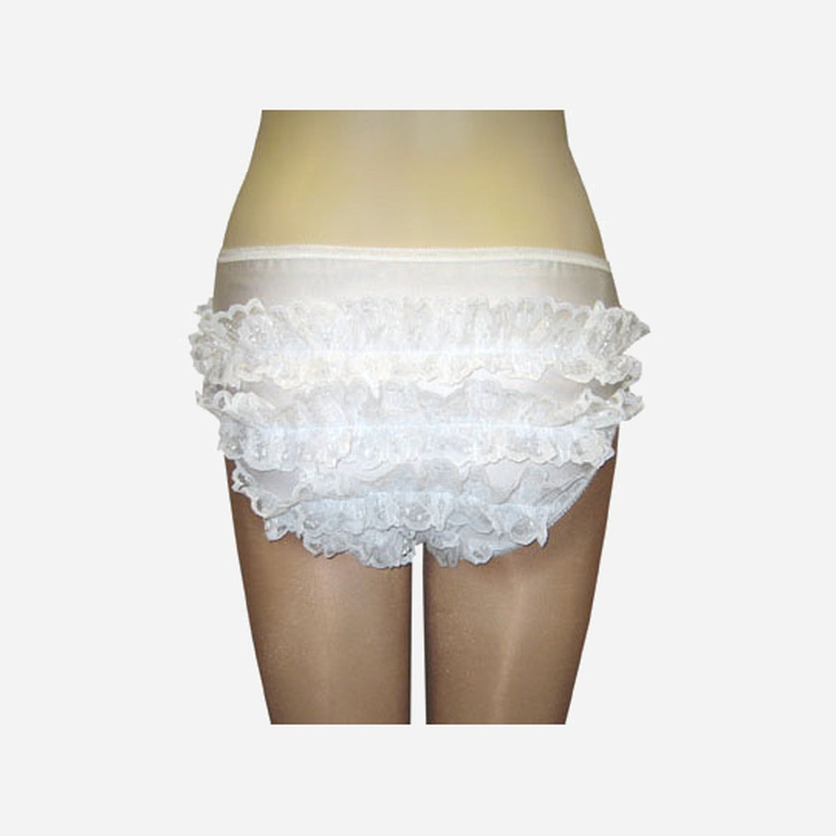 Slip gag avec dentelles blanc pour adulte