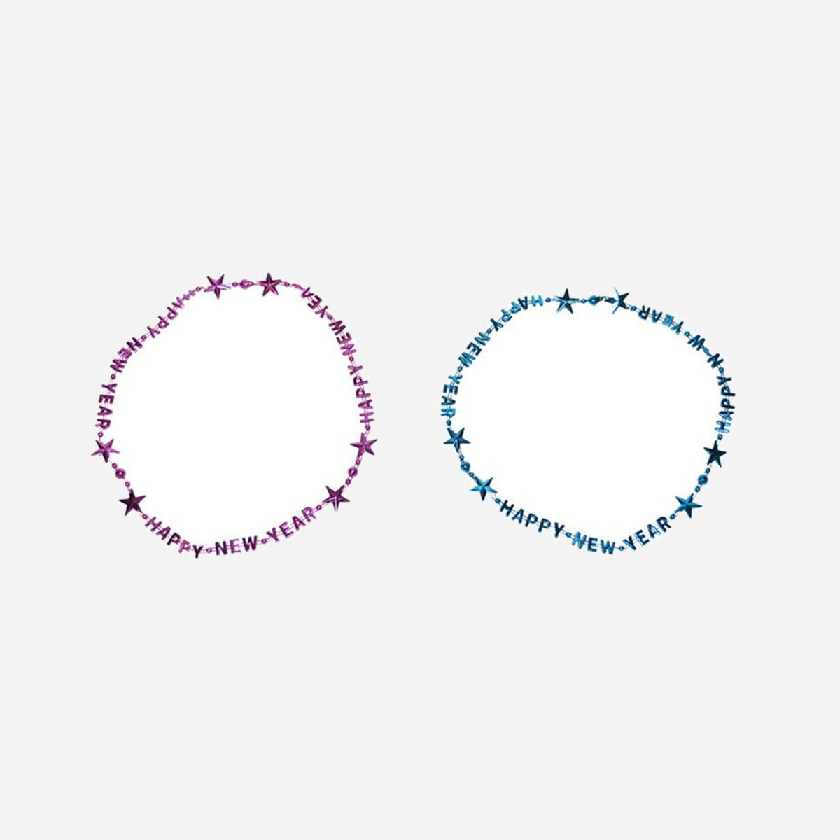 Lot de 2 colliers réveillon "Happy new year"