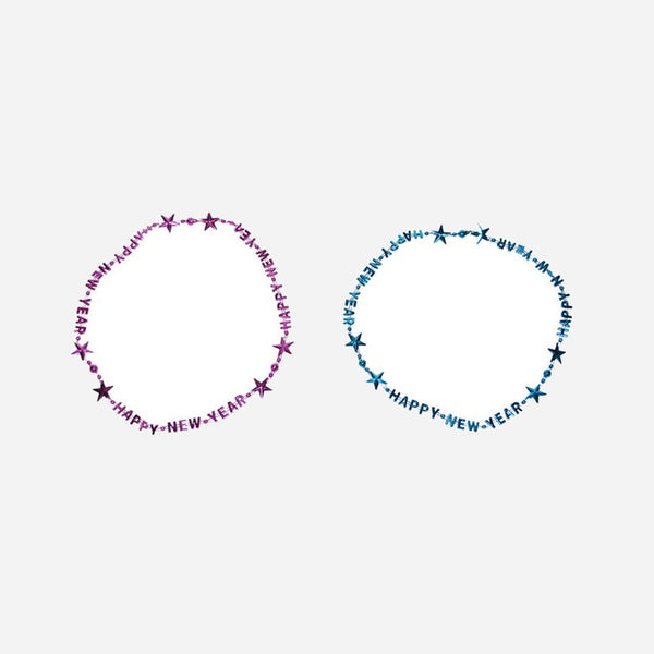 Lot de 2 colliers réveillon "Happy new year"