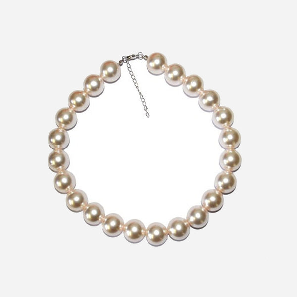 Collier grosses perles 2 cm en plastique fantaisie
