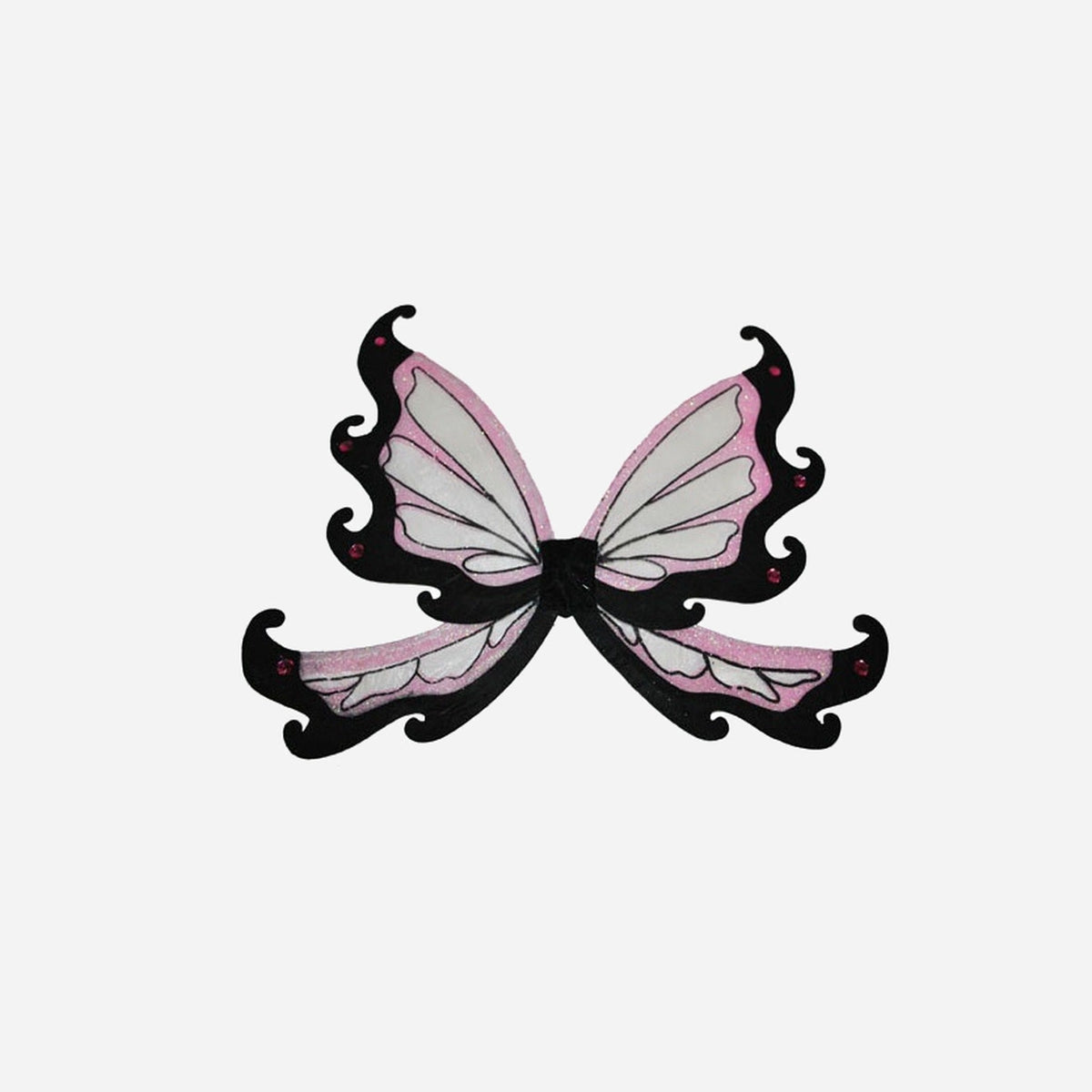 Ailes de fée papillon à paillettes rose & noir