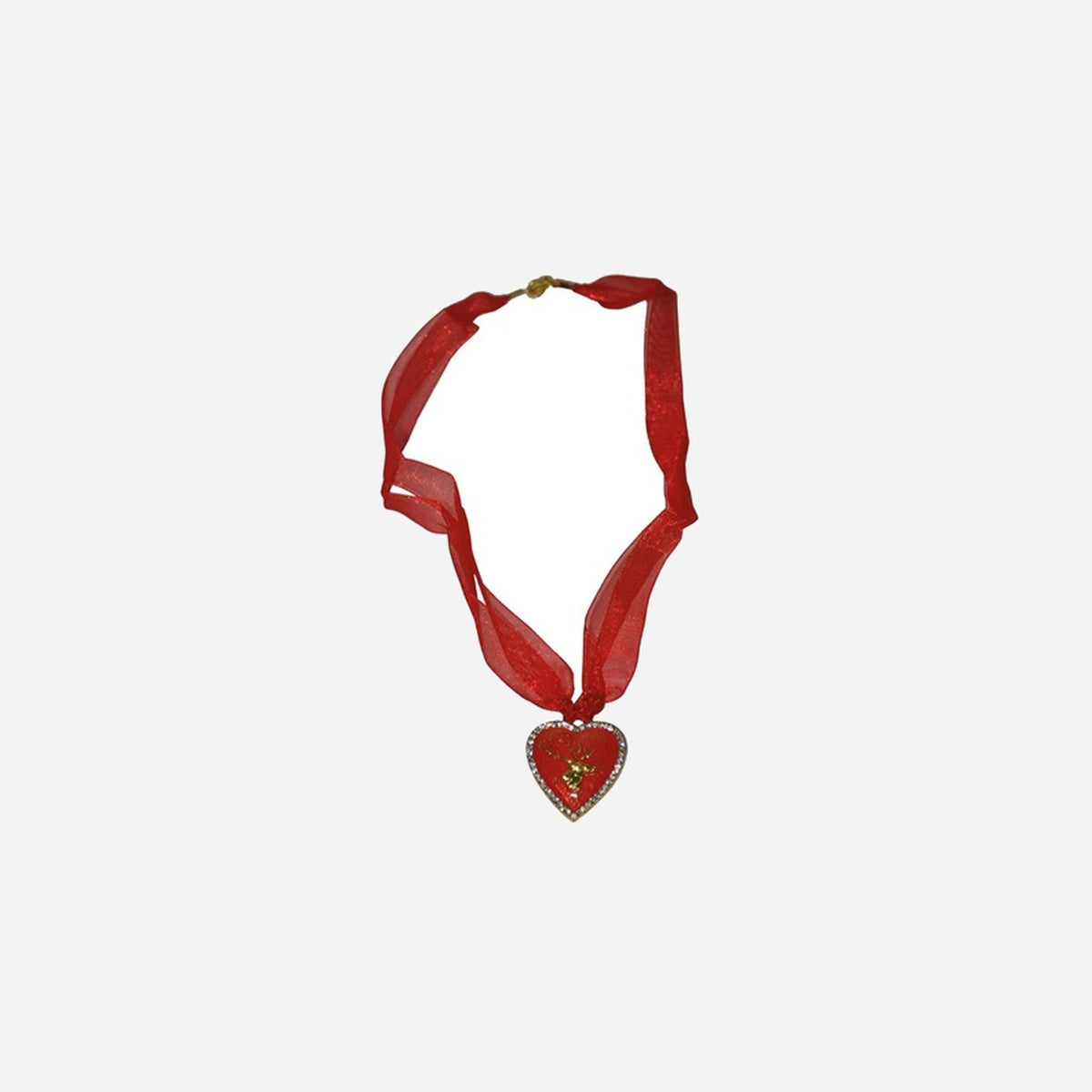 Collier coeur motif cerf Oktoberfest fantaisie