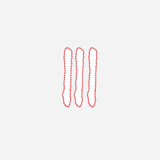 Lot de 3 colliers de perles en plastique néon pink