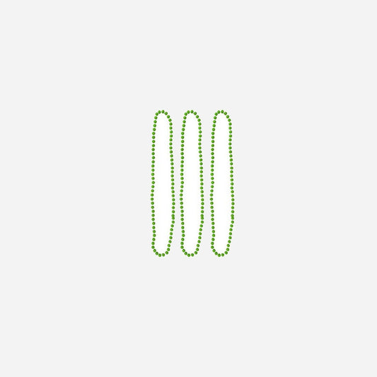 Lot de 3 colliers de perles en plastique néon vert