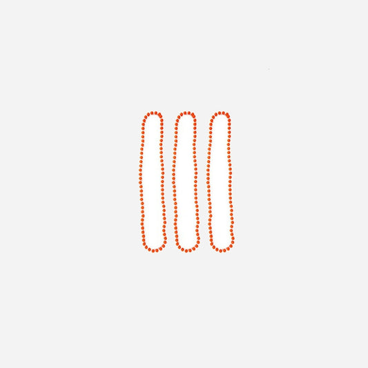 Lot de 3 colliers de perles en plastique néon orange