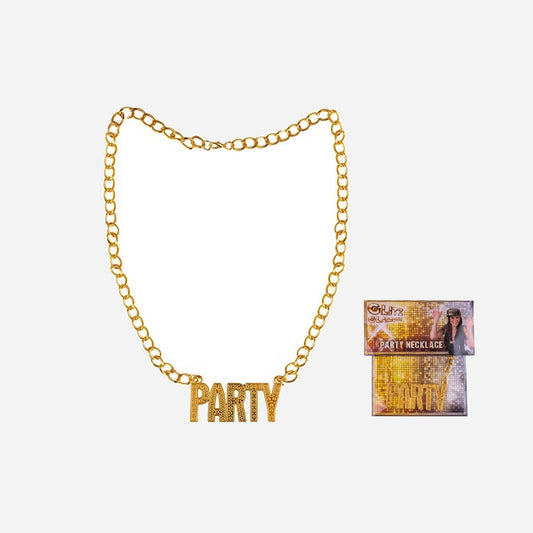 Collier métallique doré party fantaisie