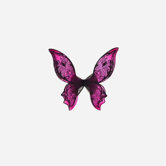 Ailes de fée scintillante rose & noir 82 cm