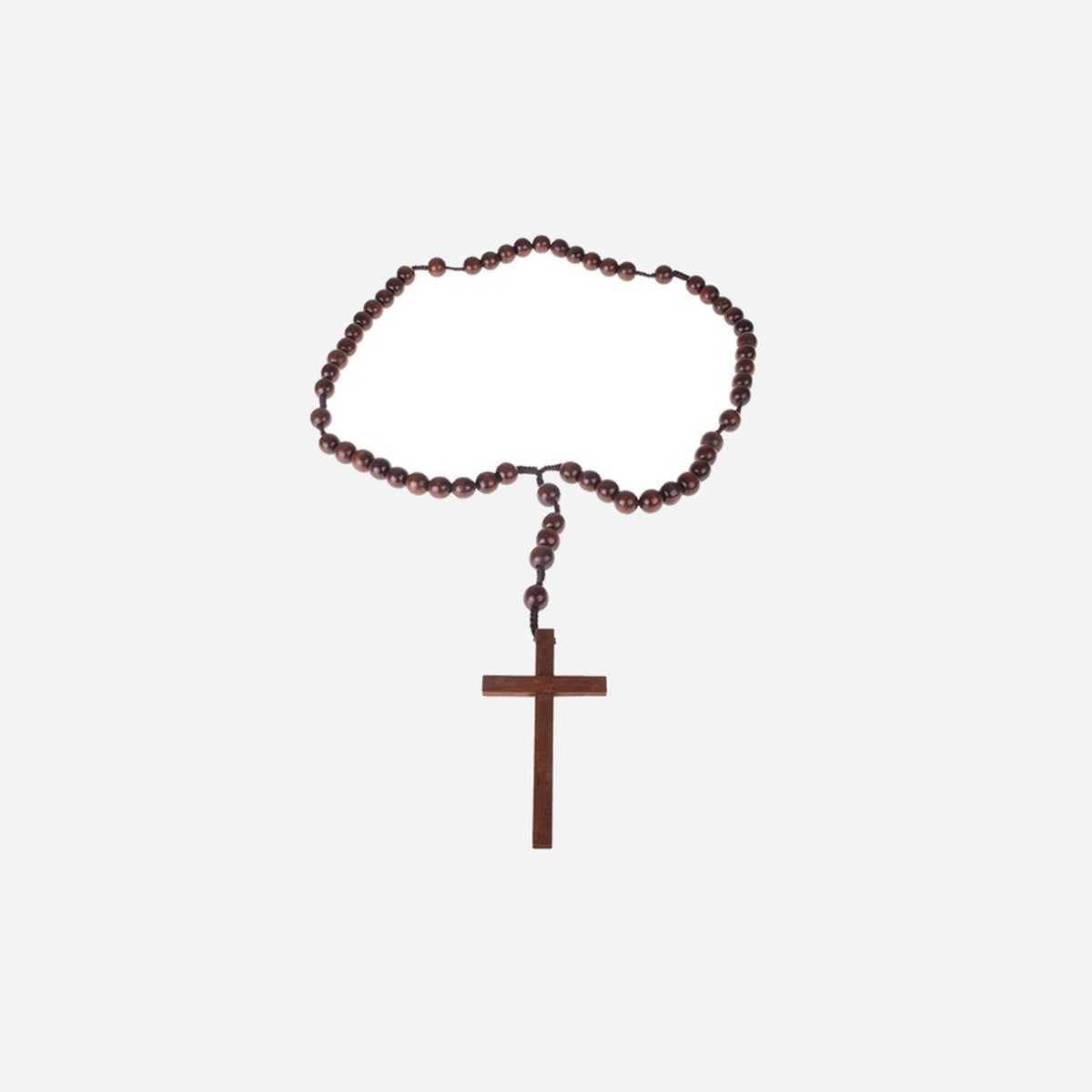 Collier croix style bois géant fantaisie