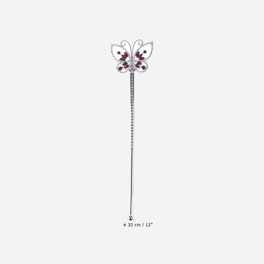 Baguette de fée papillon argent 32 cm