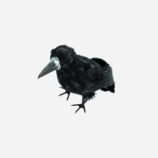 Corbeau avec plumes 38 cm