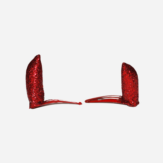 Paire de barrettes cornes de diable