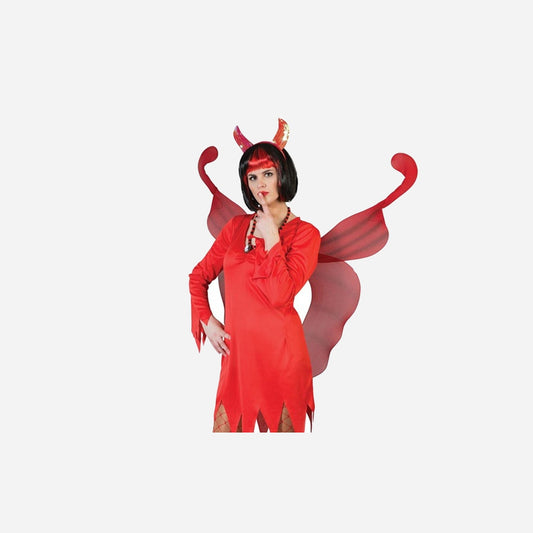 Set déguisement diable serre-tête et ailes rouge adulte 2 pièces
