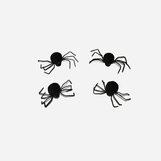 Lot de 4 araignées 9 cm