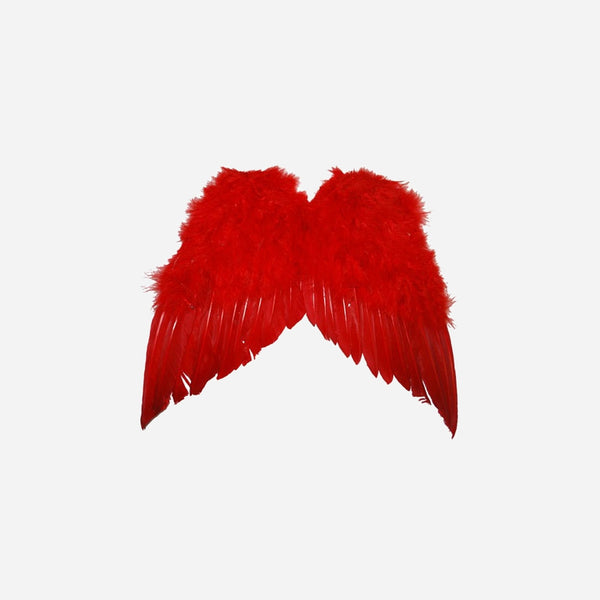 Ailes d'ange plumes petite rouge 33 cm