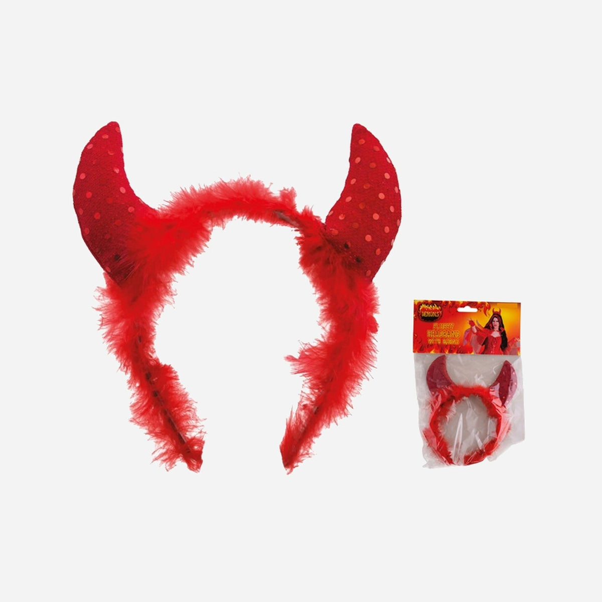 Cornes de diable à poils rouge
