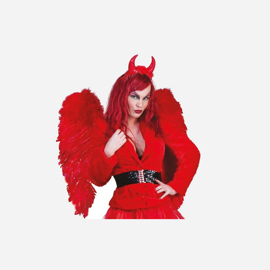 Ailes d'ange plumes grande rouge 70 cm