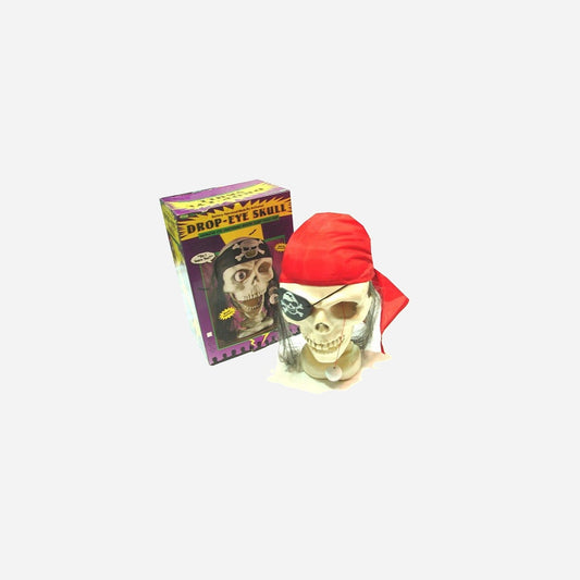 Crâne pirate sonore lumineux et motorisé 29 cm