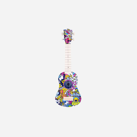 Guitare ukulélé motifs graffitis colorés 53 cm