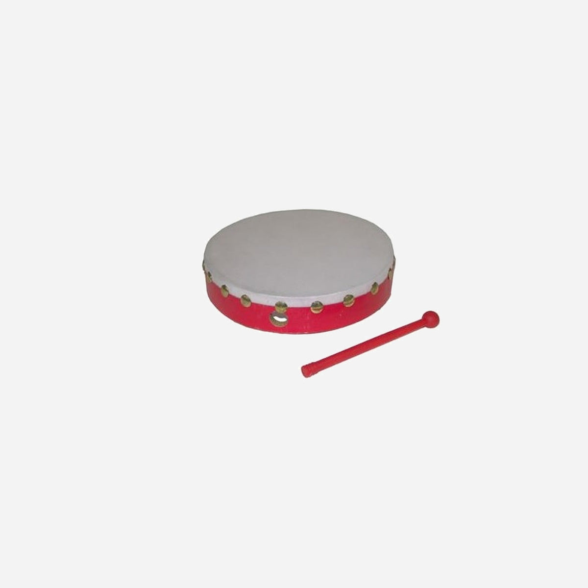 Tambourin rouge avec 1 baguette 19 cm