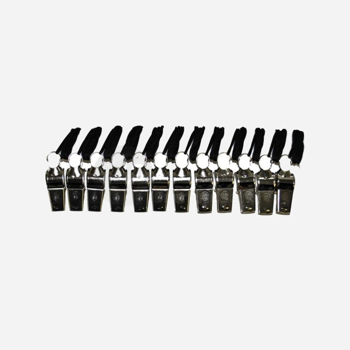 Lot de 12 sifflets métal tour de cou