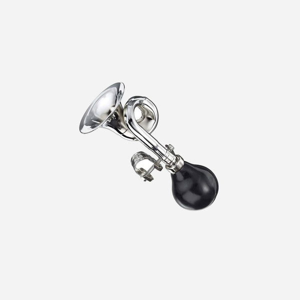 Trompette klaxon en métal à fixer chrome 17 cm
